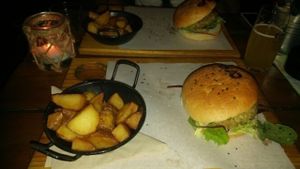 Hamburguesa Vegana at Ona Beach Bar in Roses