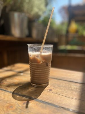 Vegan cold chai. Really good!!!  at Ona Beach Bar in Roses