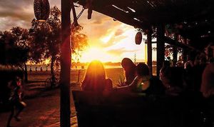 Amazing sunsets at Ona Beach Bar in Roses