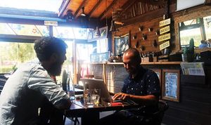 Workspace at Ona Beach Bar in Roses