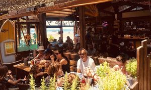 Restaurant at the beach at Ona Beach Bar in Roses