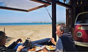 Amazing views of Roses' bay. at Ona Beach Bar in Roses