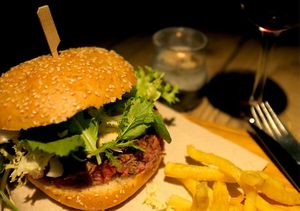 Vegetarian & Vegan options - Veggie burger (Homemade) at Ona Beach Bar in Roses