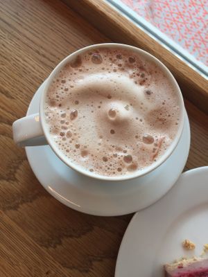 hot chocolate with soy milk  at Eugens Bio Cafe Restaurant in Konstanz