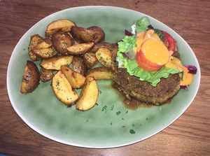 Vegan Burger  at Eugens Bio Cafe Restaurant in Konstanz