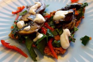 Raw vegan pizza. at Rauw in Rotterdam