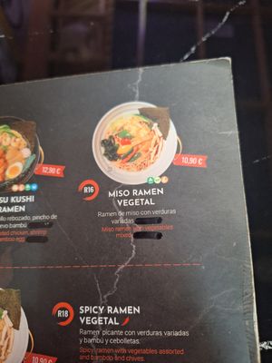Miso ramen Vegetal at Ramen Yi in Benidorm