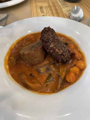 Menu del día (Morcilla vegana!!)  at Km.0 in San Sebastian