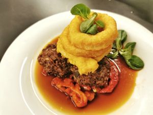 Calamares veganos at Km.0 in San Sebastian