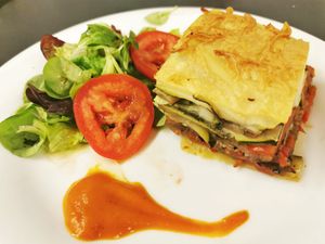 Lasaña at Km.0 in San Sebastian