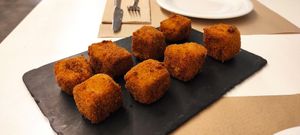 Croquetas de hongos at Km.0 in San Sebastian
