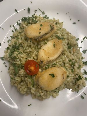 Arroz en salsa verde con palitos de "pescado”  at Km.0 in San Sebastian