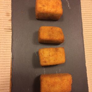 croquetas de hongos / mushroom croquettes at Km.0 in San Sebastian