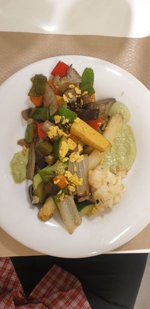 Veg and polenta at Km.0 in San Sebastian