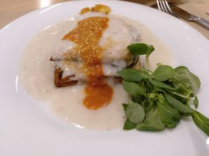 Main course / day 2 / vegan lassagne at Km.0 in San Sebastian