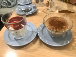 Cheesecake and rice pudding - all vegan, orgasmic! at Km.0 in San Sebastian