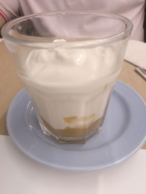 Dessert / soy yoghourt with apple at Km.0 in San Sebastian