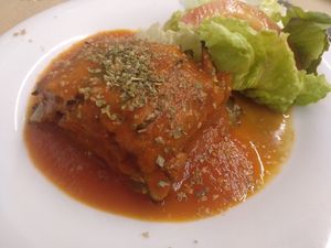 Main course / potato and courgette lassage at Km.0 in San Sebastian