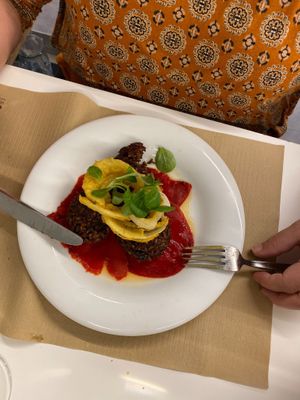 Vegan Black Pudding at Km.0 in San Sebastian