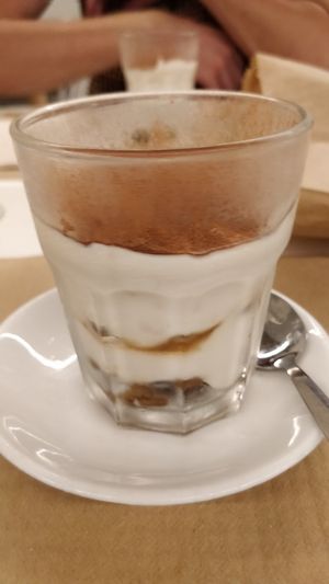 Vegan tiramisu at Km.0 in San Sebastian