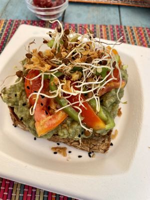 Avomato bread  at HōnestBar:Ibiza  in Ibiza