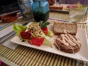 Delicious Vegan Burger! at HōnestBar:Ibiza  in Ibiza