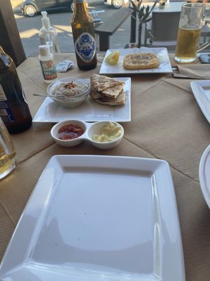 Aubergine dip (my husbands cheese not vegan)  at Gran Aladino in Corfu