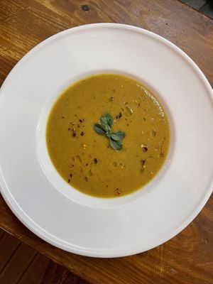 Sweet potato &lentil soup 🍜  at Gran Aladino in Corfu