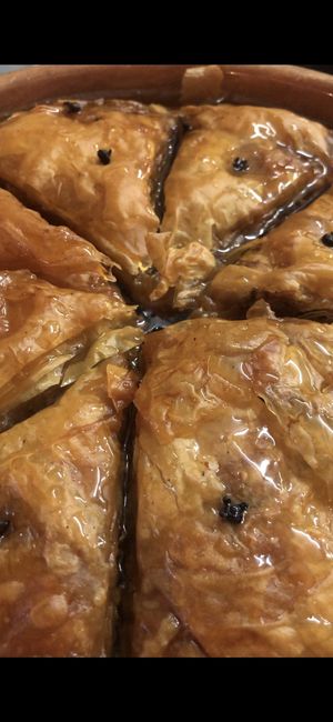 Vegan homemade baklava  at Gran Aladino in Corfu