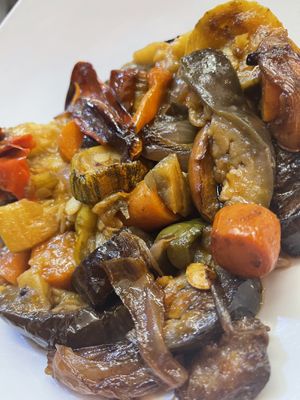 Greek yummy Briam  at Gran Aladino in Corfu