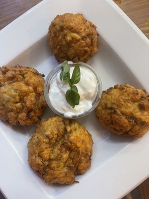 Vegan courgette balls  at Gran Aladino in Corfu