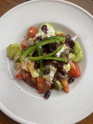 Vegan Greek salad 🥗   at Gran Aladino in Corfu