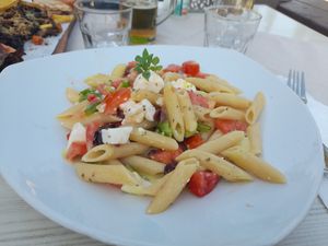 Greek pasta at Gran Aladino in Corfu