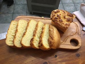 Homemade gluten free bread 🥖  at Gran Aladino in Corfu