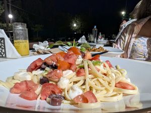 Greek pasta at Gran Aladino in Corfu