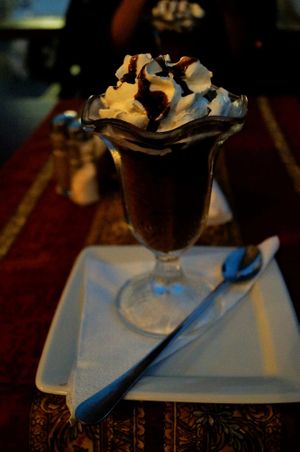 vegan chocolate mousse at Gran Aladino in Corfu