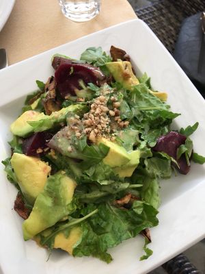 Avocado and mushroom salad at Gran Aladino in Corfu