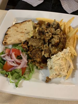 Vegan gyros! at Gran Aladino in Corfu