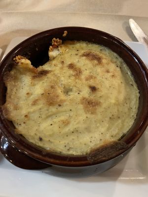 Vegan soya moussaka  at Gran Aladino in Corfu