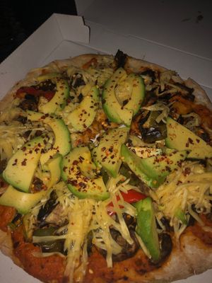 Vegan pizza, ask for spicy at Gran Aladino in Corfu