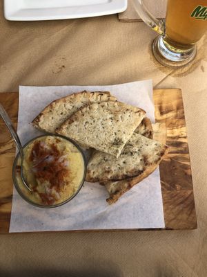 Fava and pita bread  at Gran Aladino in Corfu