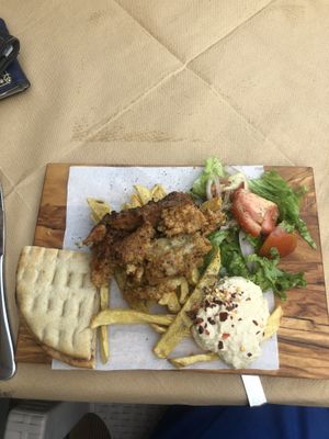 Vegan gyros special plate  at Gran Aladino in Corfu