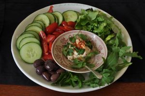 Photo of raw veg and home made hummus. at Joburg Vegan in Johannesburg