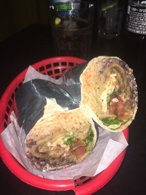Burrito with seitan  at Taqueria in Tel Aviv