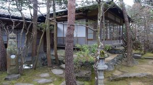 view of Garden from Dining area at Kakusho in Takayama