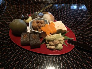 Fresh local seasonal vegetables  at Kakusho in Takayama