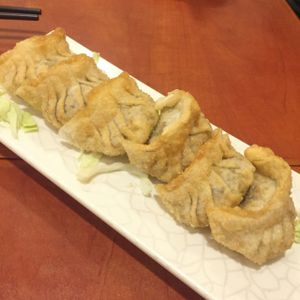 Deep-fried veg dumplings at Meet At Sakura Veggie in Kowloon