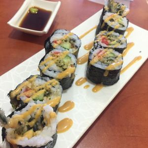 soft crab sushi rolls at Meet At Sakura Veggie in Kowloon