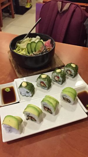 rice bowl and sushi  at Meet At Sakura Veggie in Kowloon