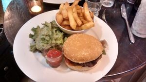 Cheese burger at Brasserie LoLa in Paris